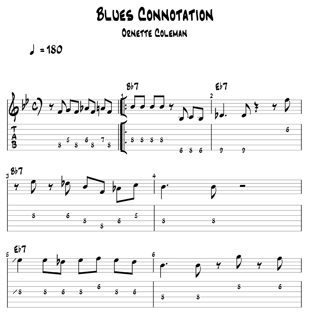 Blues Connotation guitar tabs page 1
