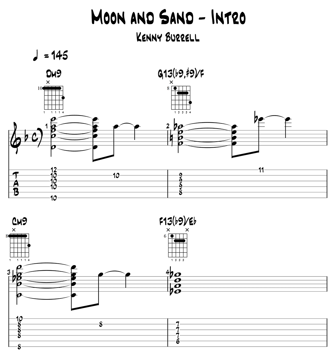 Moon and Sand (Kenny Burrell) Intro page 1