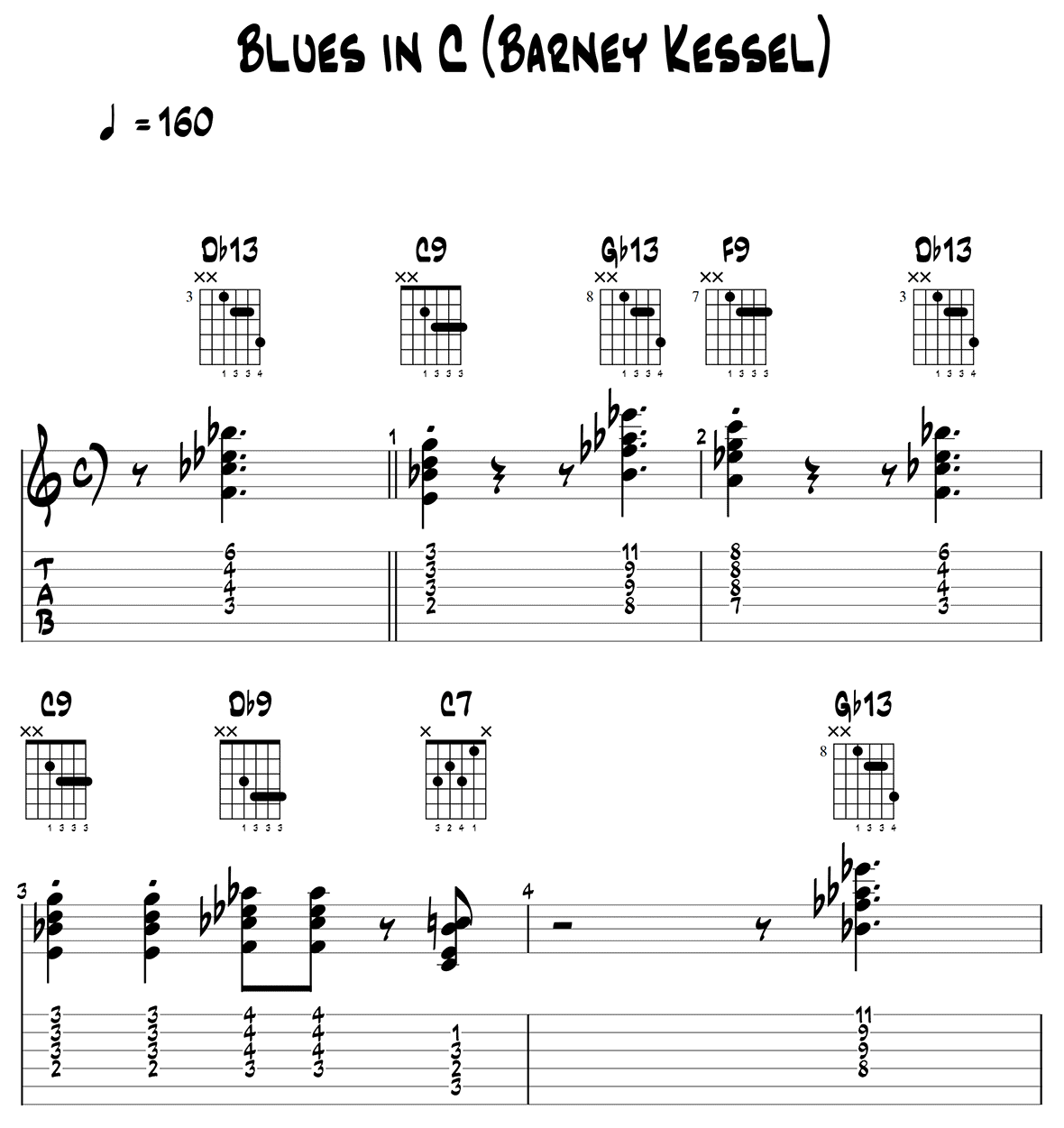 Blues in C (Barney Kessel) page 1