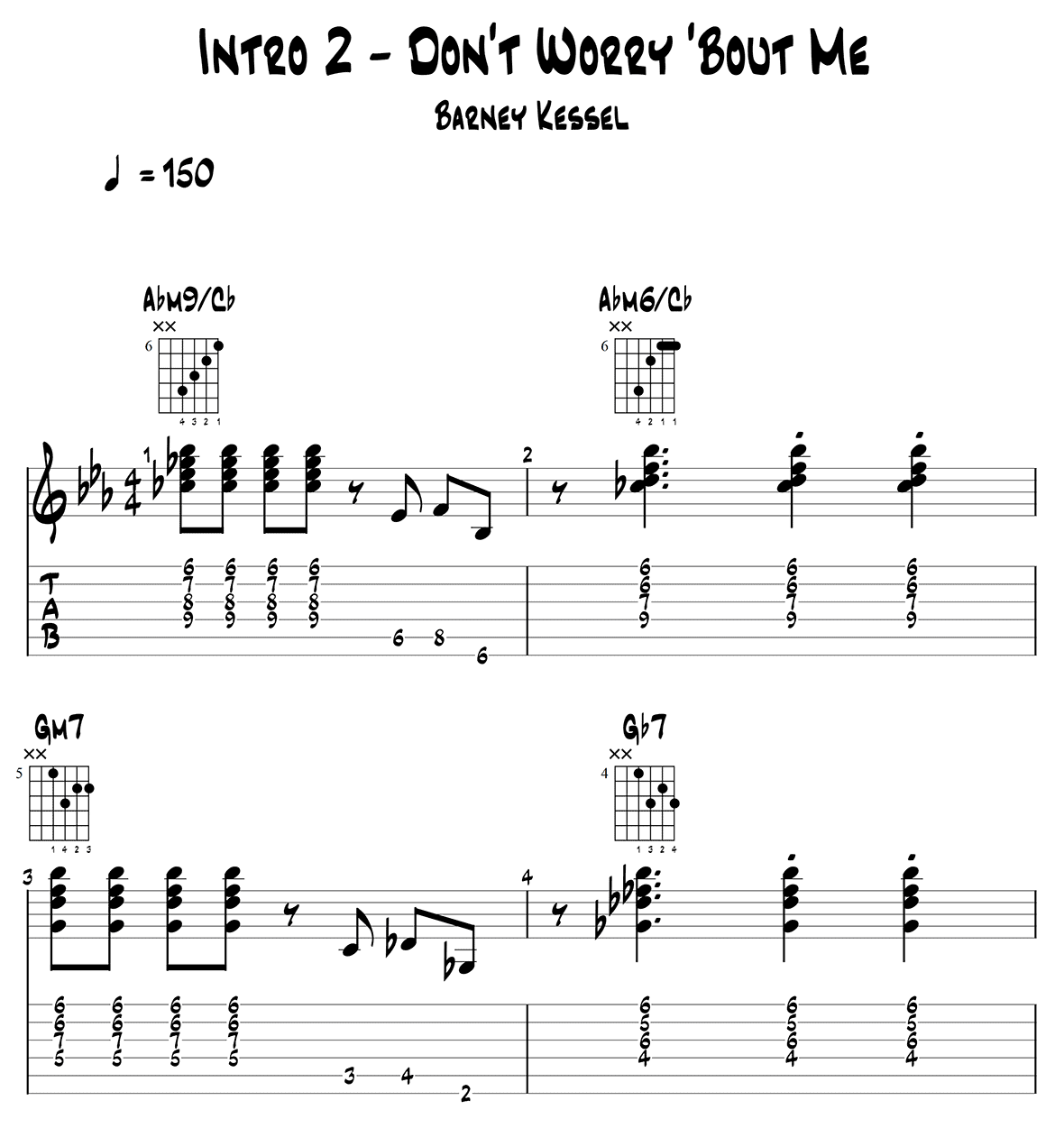 Barney Kessel Intro 1 - Don't Worry 'Bout Me page 1