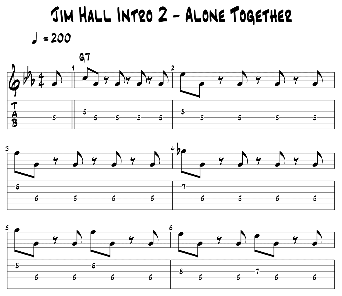 Jim Hall Intro 2 - Alone Together page 1