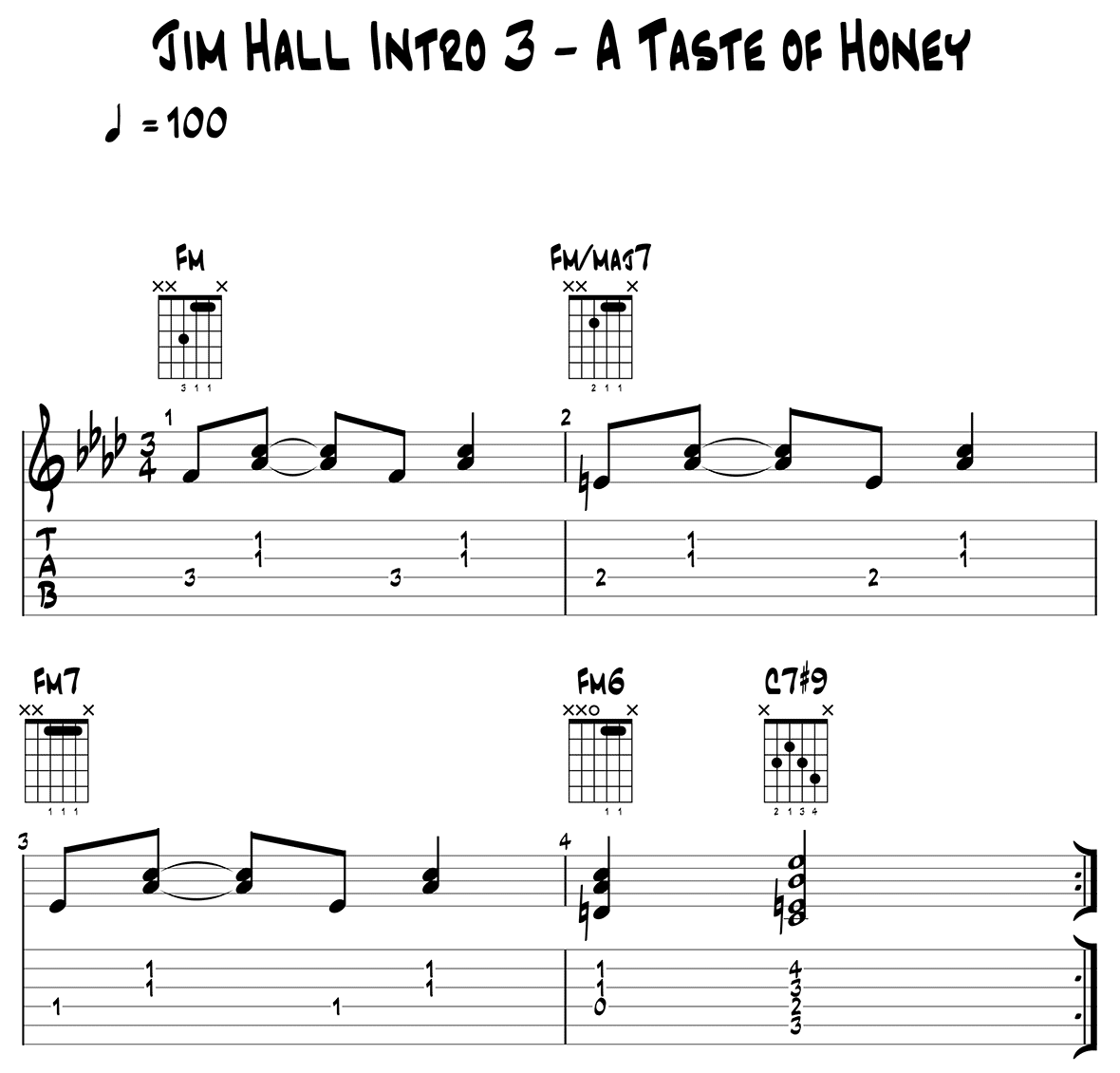 Jim Hall Intro 3 - A Taste of Honey page 1