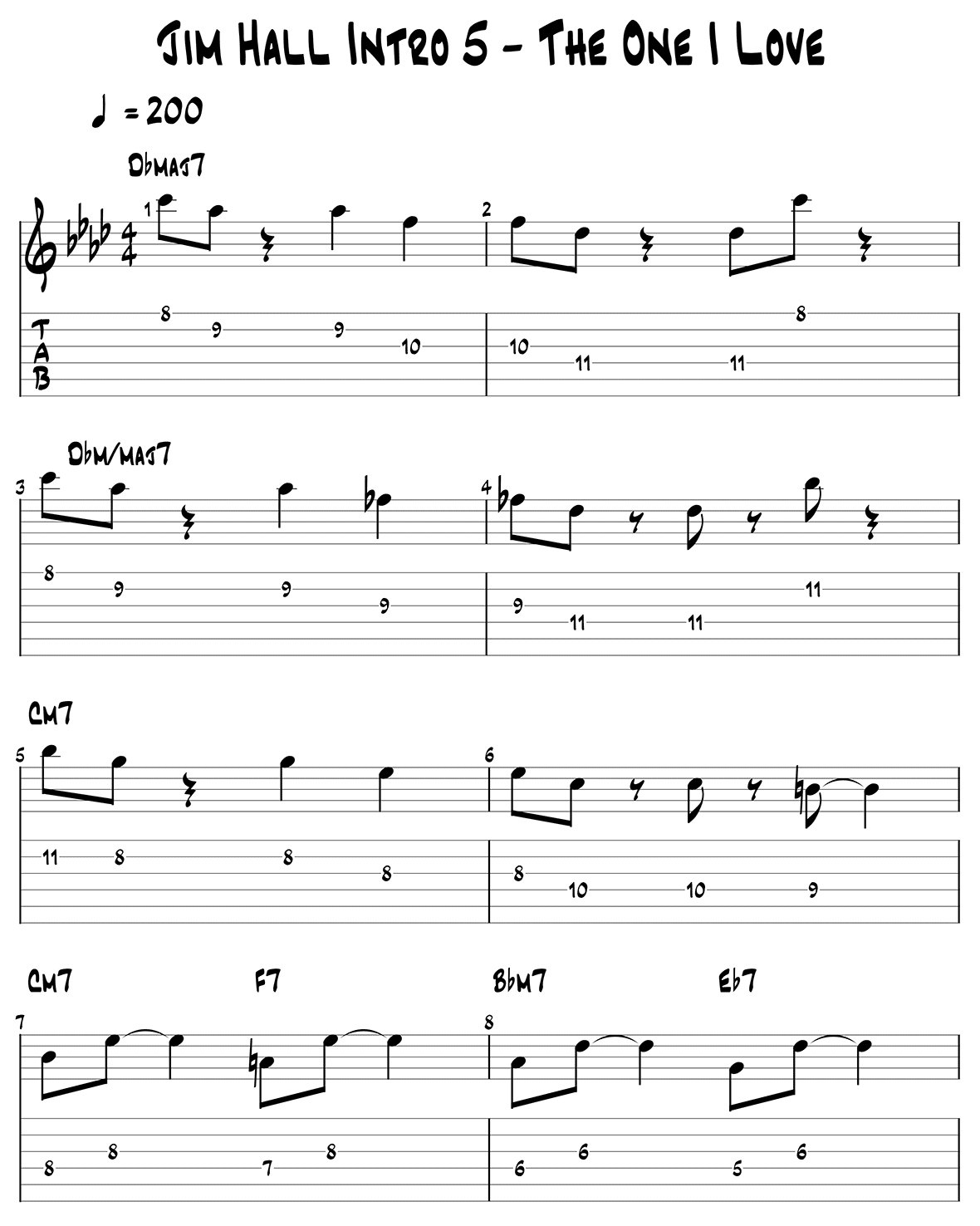 Jim Hall Intro 5 - The One I Love page 1