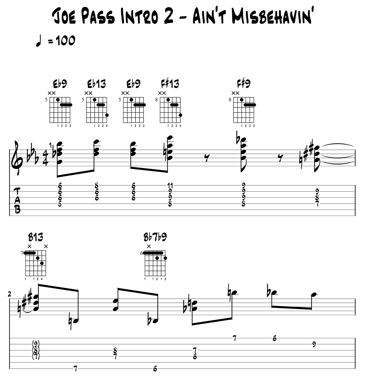 Joe Pass Intro 2 - AIn't Misbehavin' page 1