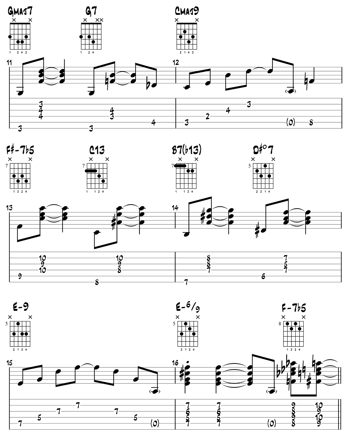 Autumn Leaves jazz guitar chords page 3