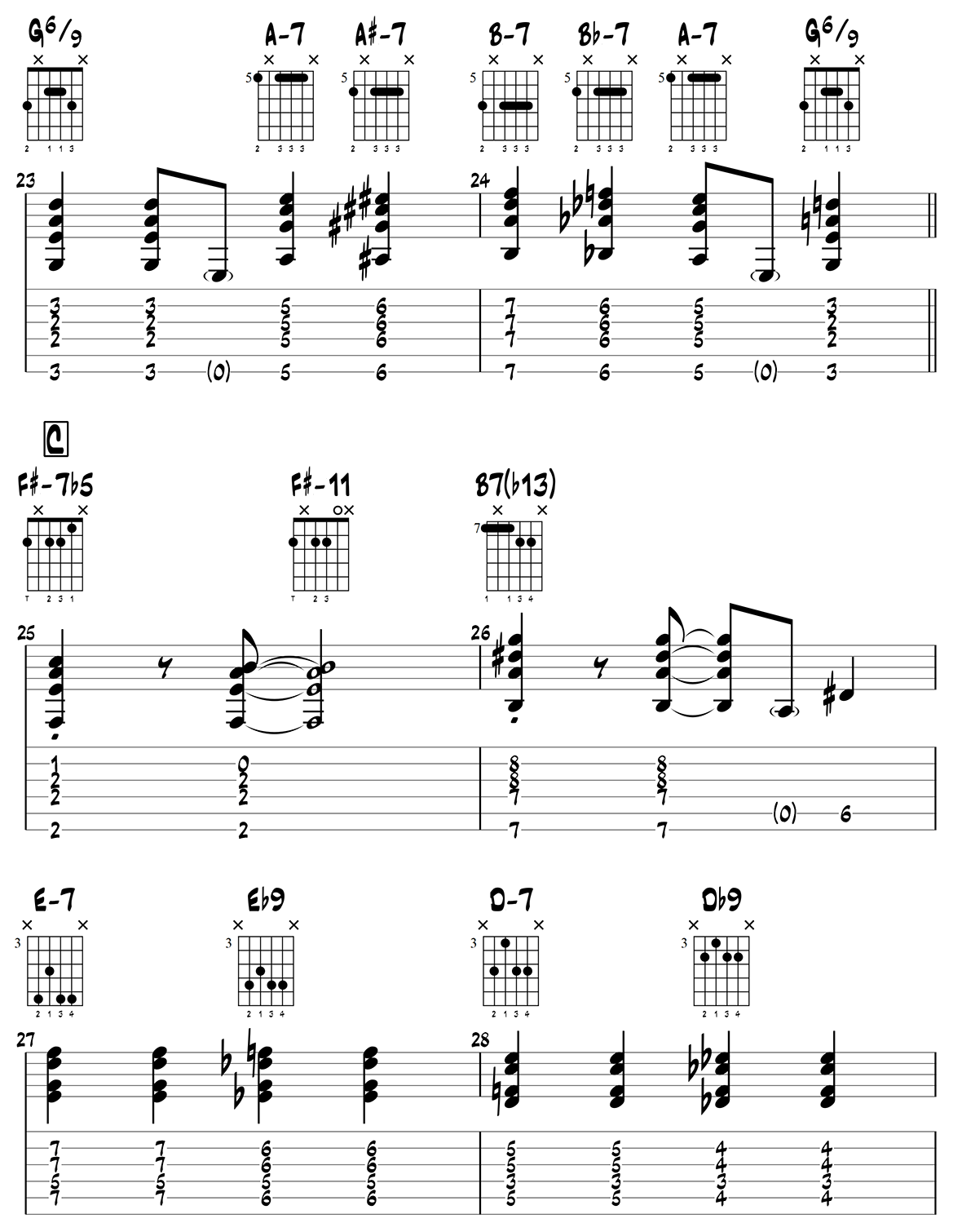 Autumn Leaves jazz guitar chords page 5