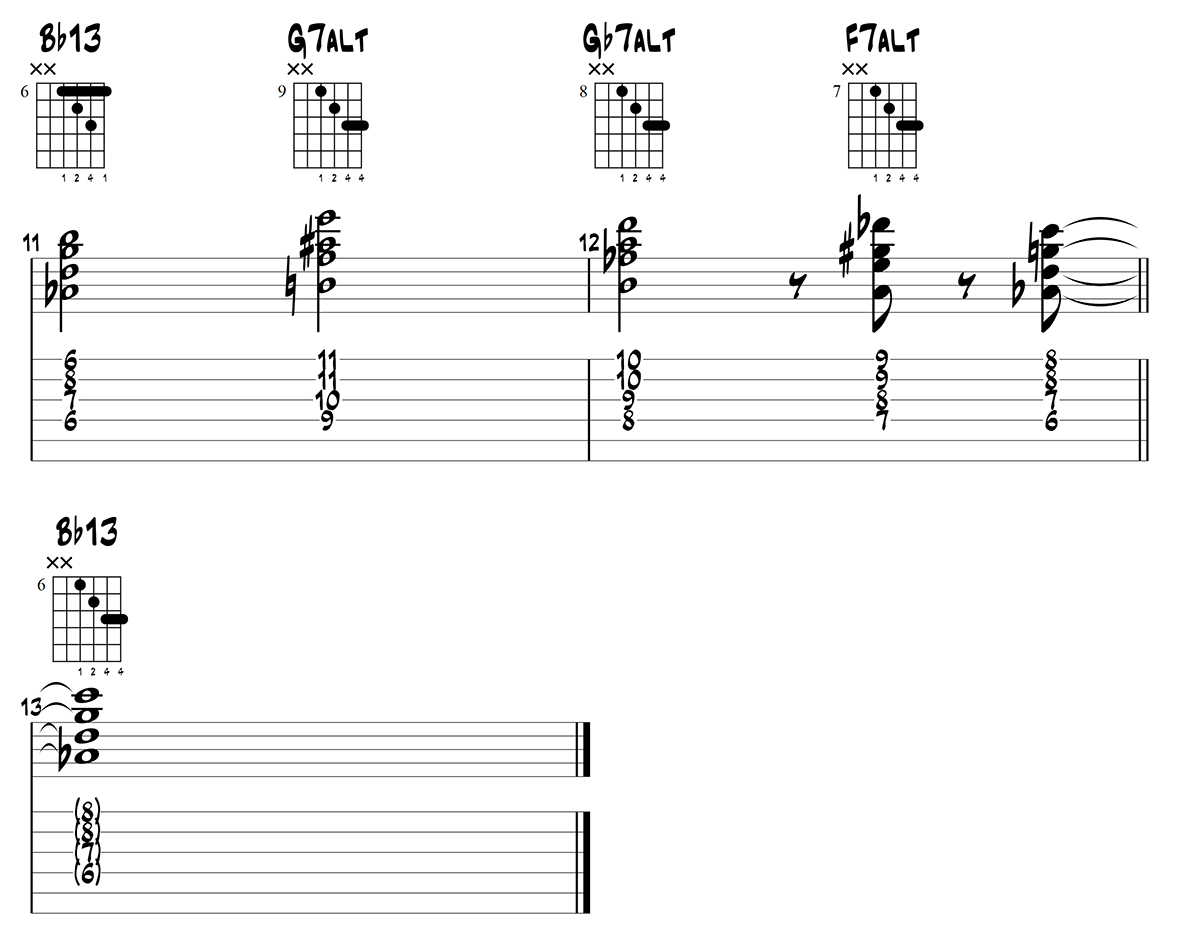 Bb Jazz Blues Comping Study 1 - page 3