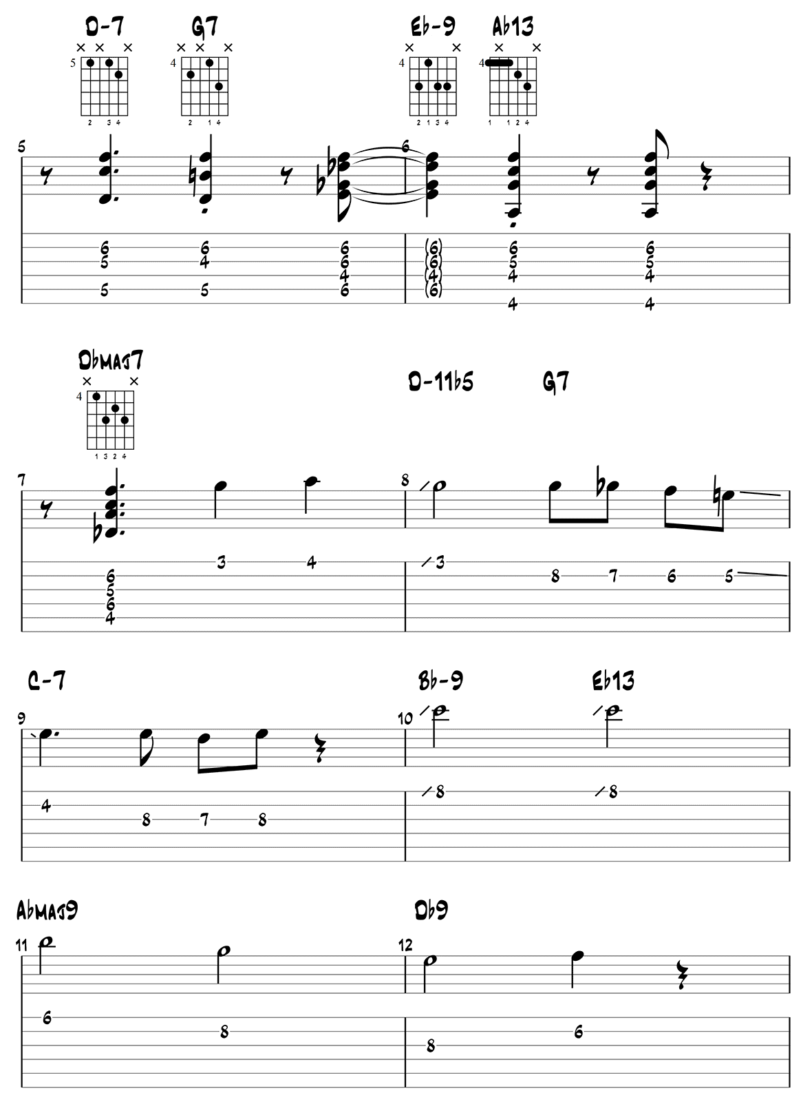 Moment's Notice (John Coltrane) guitar tabs page 2