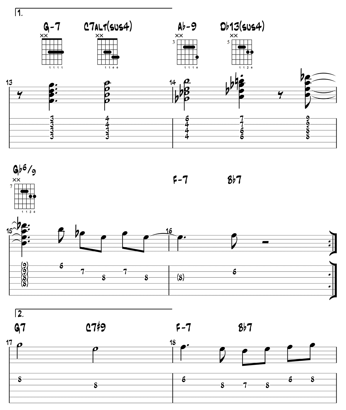 Moment's Notice (John Coltrane) guitar tabs page 3