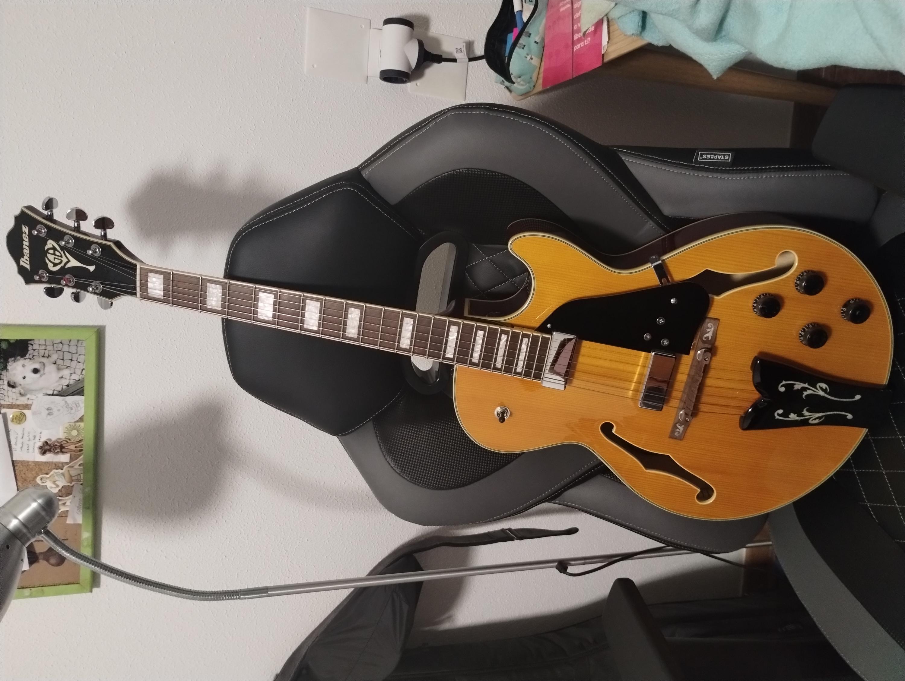 Ibanez archtop with 0.010 Thomastik strings and rosewood bridge intonation issues-img_20240502_215011928-jpg