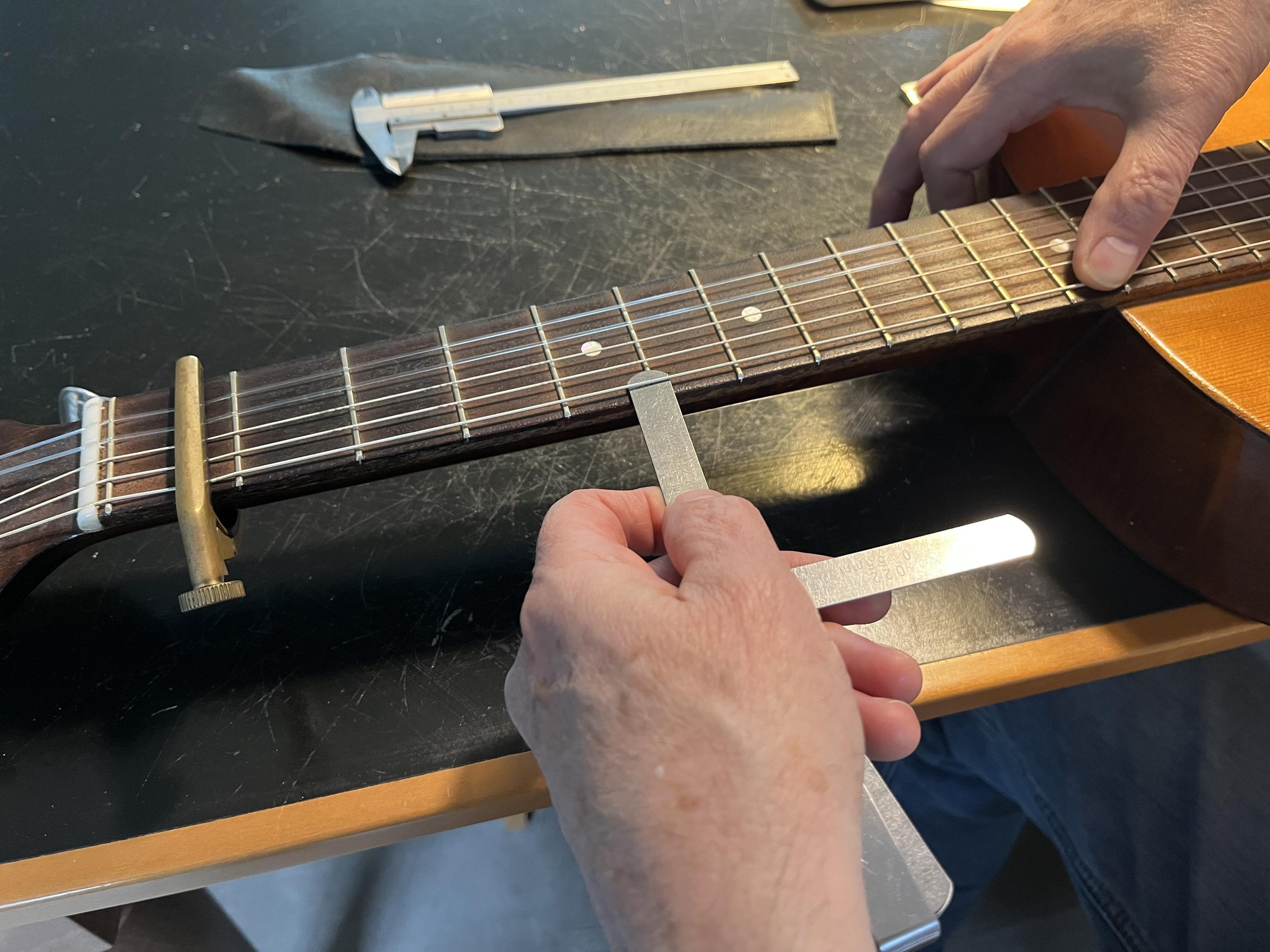 Repair a Framus nylon guitar-w/video-neck-relief-jpg