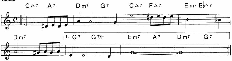 Passing chord C --&gt; Em7-hal-leonard-real-book-3-jpg