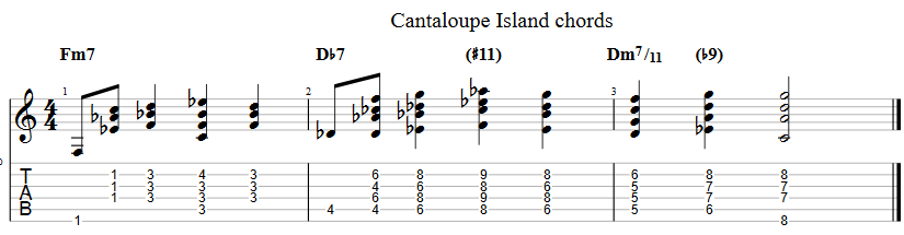 Comping / Chordal ideas for Cantaloupe Island-cantaloupe-island-chords-01-png