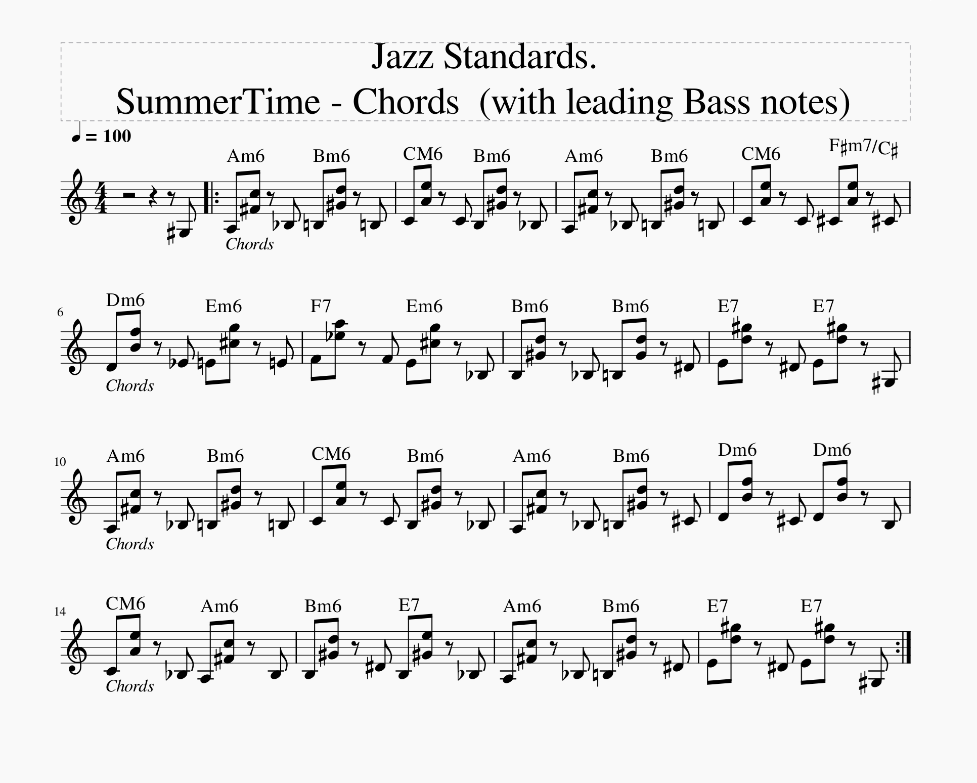 Summertime, chord sheet (Bass Note Comping)-summertime-leading-bass-notes-png