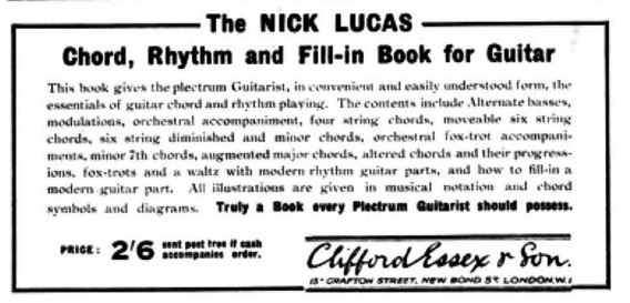 Nick Lucas Chord Rhythm And Fill In Book For Guitar