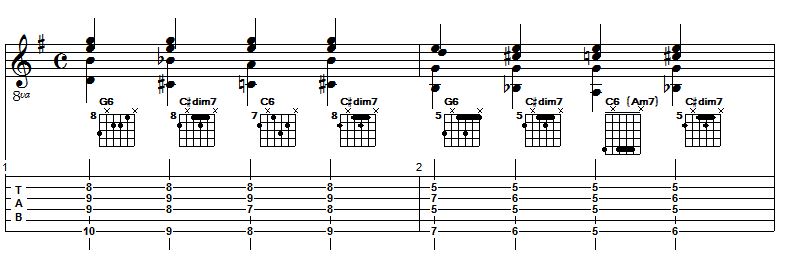 Mickey Baker's Complete Course in Jazz Guitar-mickeys-lesson-14-exercise-jpg