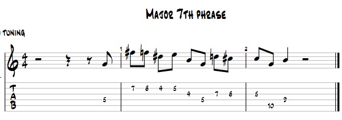 Bebop Dom Scale Exercises with Octave Jumps-m7-phrase-01-jpg