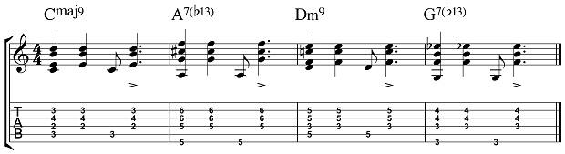 How many jazz rhythms do you know that you can notate?-basic-bossa-rhythm-guitar-3-jpg