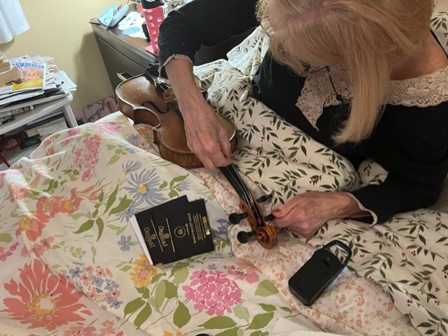 Marital Bliss Working on Gear-violin-bed-2-jpg
