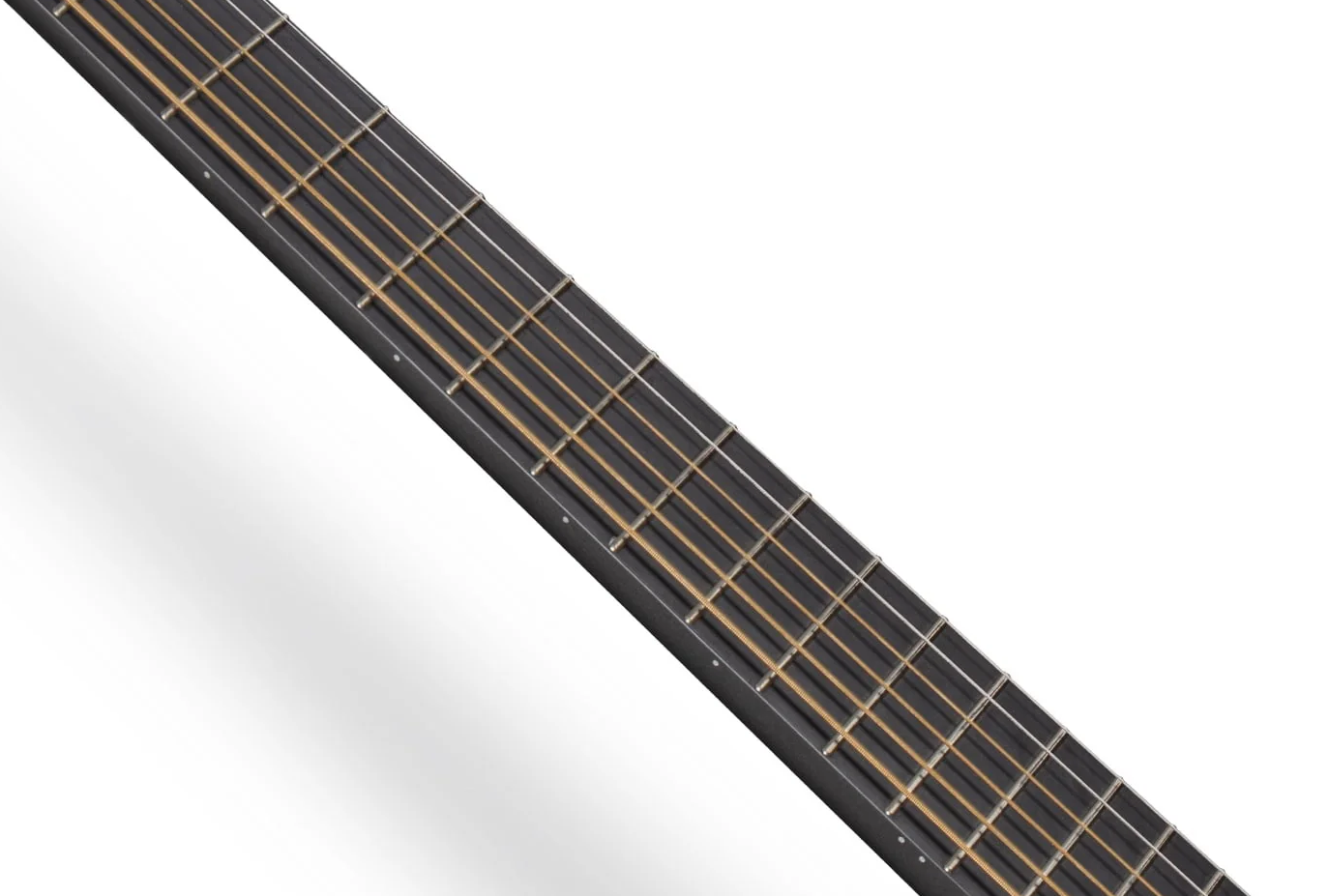 Enya Nova Go carbon fiber Guitar with DIY built in mini humbucker pickup-frets-png