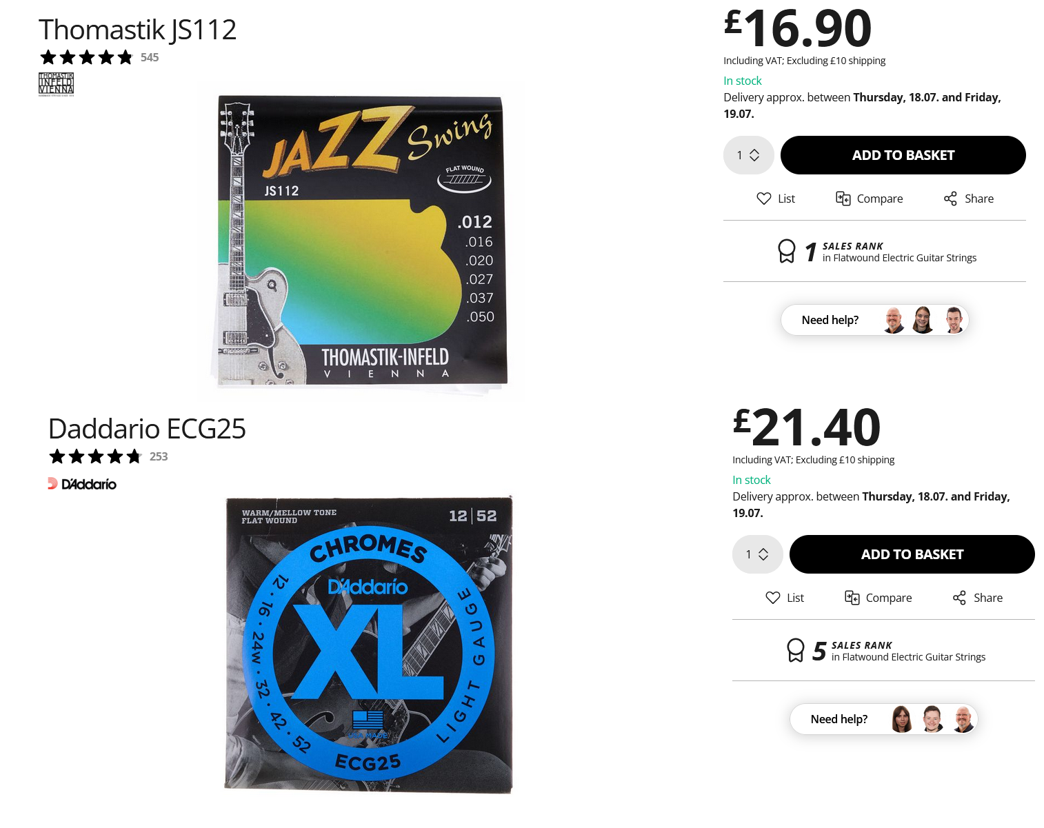 A Flatwound String Comparison: Thomastik Infeld () vs. D'Addario Chromes ()-flat-wound-string-prices-2024-07-12-png