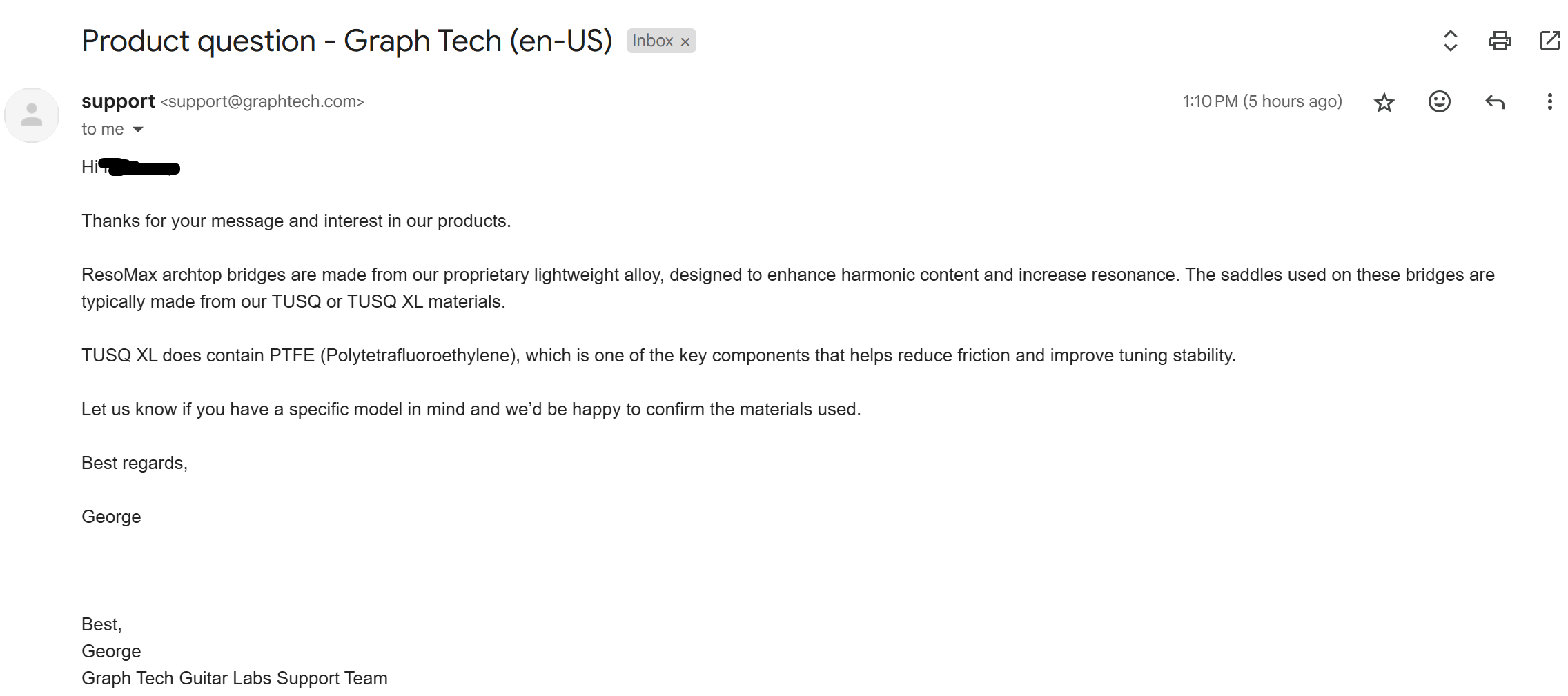 What are GraphTech Resomax Archtop bridges made of? Do they contain PTFEs?-screenshot-2025-05-21-182956-png