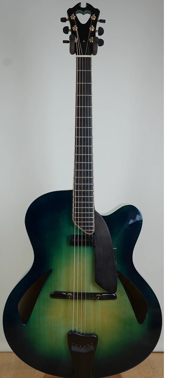 Modern Design Carved Archtops-guys-green-guitar-02-jpg