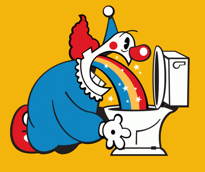 D'Angelico article in today's New York Times-clown-womit-gif