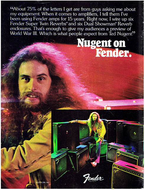 Fender 65 Twin Reverb RI / 65 Deluxe Reverb RI-nugent_ted_fender_ad_70s-jpg