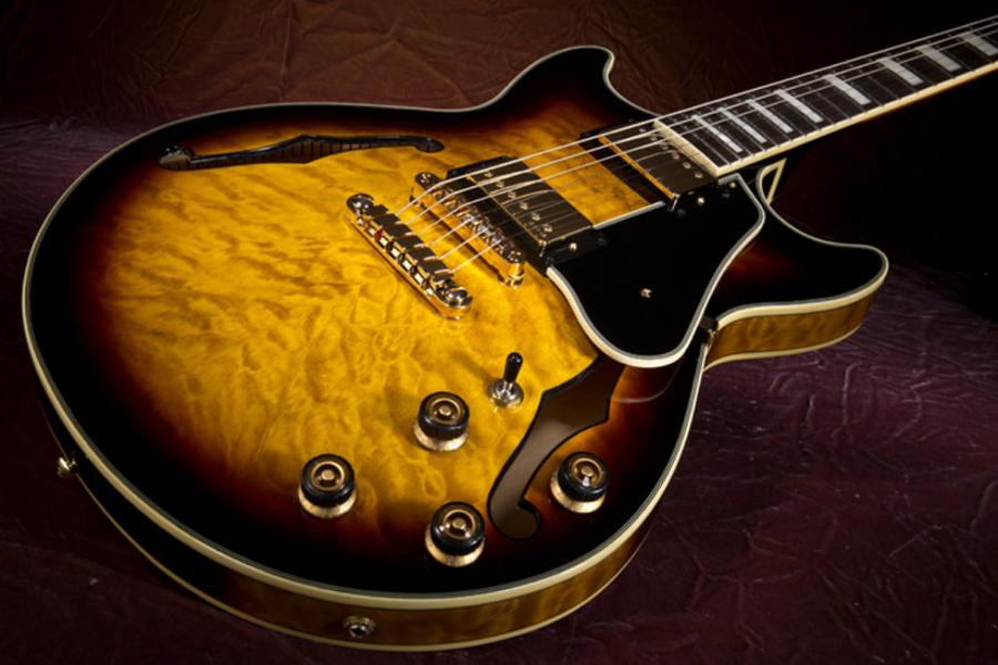 affordable semi-hollow body guitarcomparison-am93ays_quiltedmaple_topbacksides-jpg
