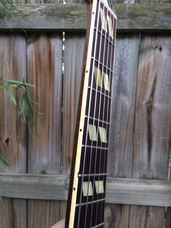 1956 Gibson ES-175-chip-left-side-neck-binding-6th-fret-jpeg