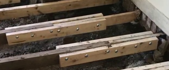 Charlie Christian pickup installation-sistered-joists-jpg