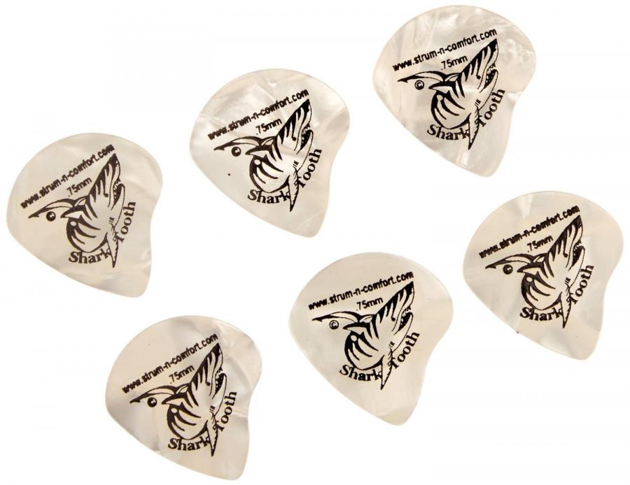 Why do jazz guitarists use small picks?-shark-tooth-picks-jpg