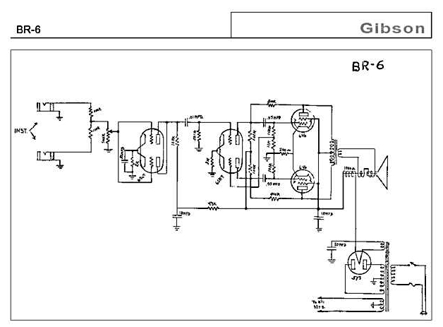 Upgrading 2-prong plug on vintage amp to 3-prong?-gibson_br6_schematic-jpg
