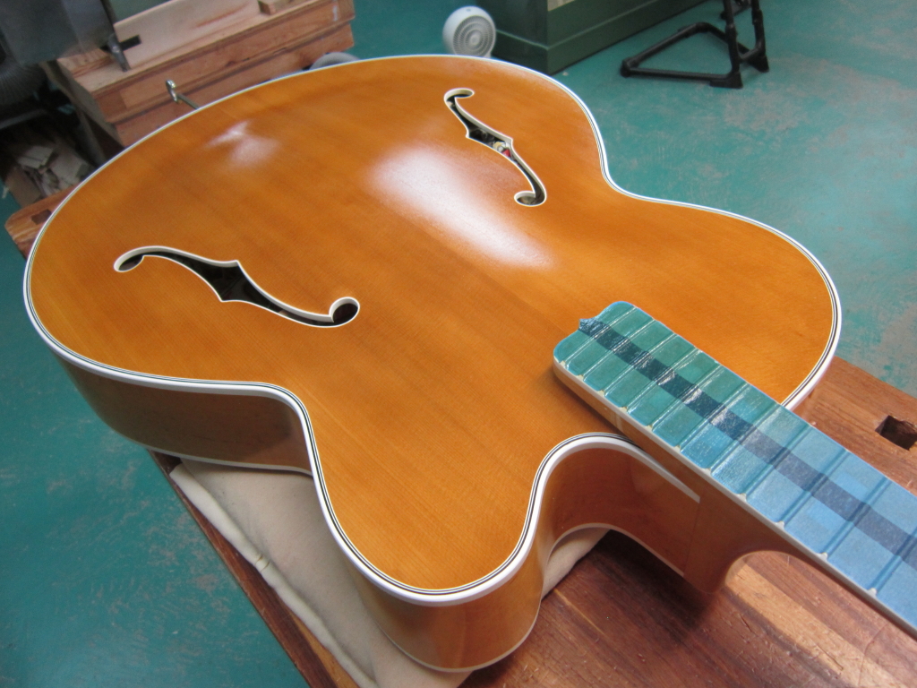 1966 Gibson Johnny Smith Blonde/Natural-campellone-gibl7p-40-top-scraped-jpeg