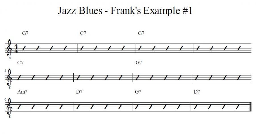 "Introduction to Jazz Guitar Soloing" Applied to the Blues-franks-blues-1-jpg