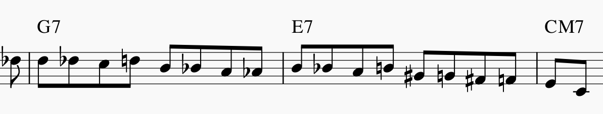 Questions for you Barry Harris disciples / players steeped in the bebop tradition-g7-e7-cm7-png