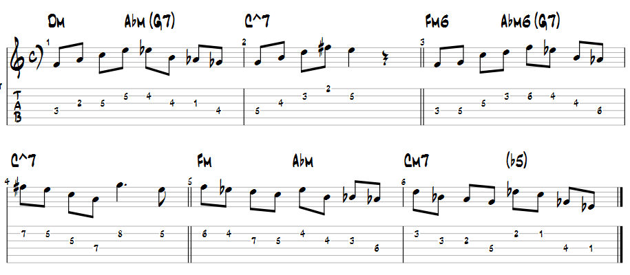 Minor 6 substitution for dominant chords-improv-1-png