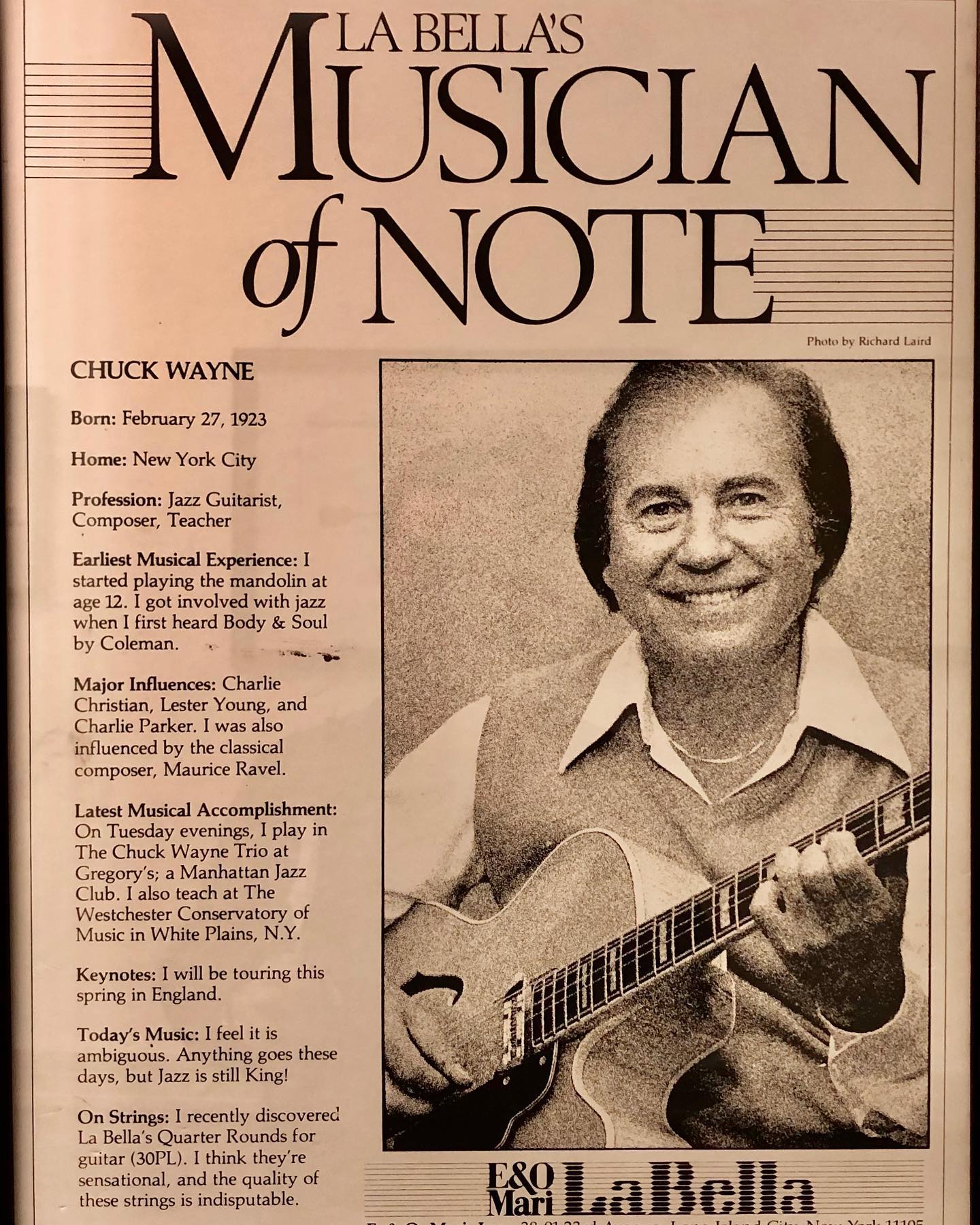 Chuck Wayne it has been awhile-cw_labella-jpg