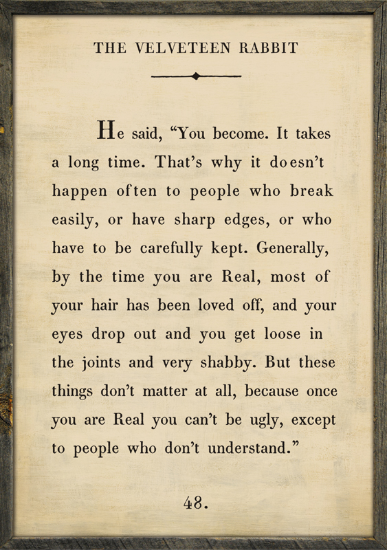 What do you like about Charlie Parker's playing?-velveteen-rabbit-quote-vintage-framed-art-print-9-jpg