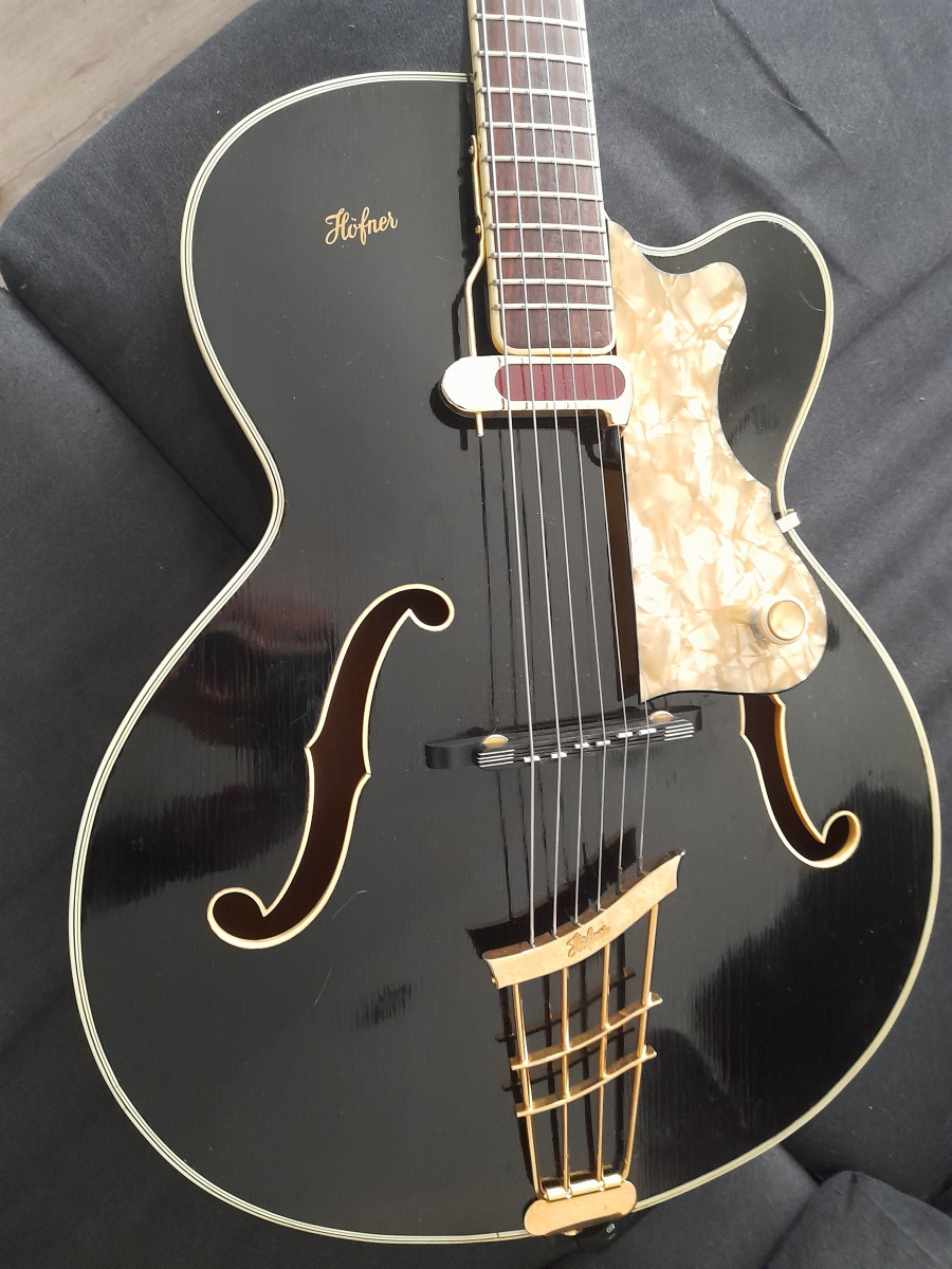 Hofner 458 &quot;Black Beauty&quot; – German Vintage Archtop Jazz Guitar (1960)-5-jpg