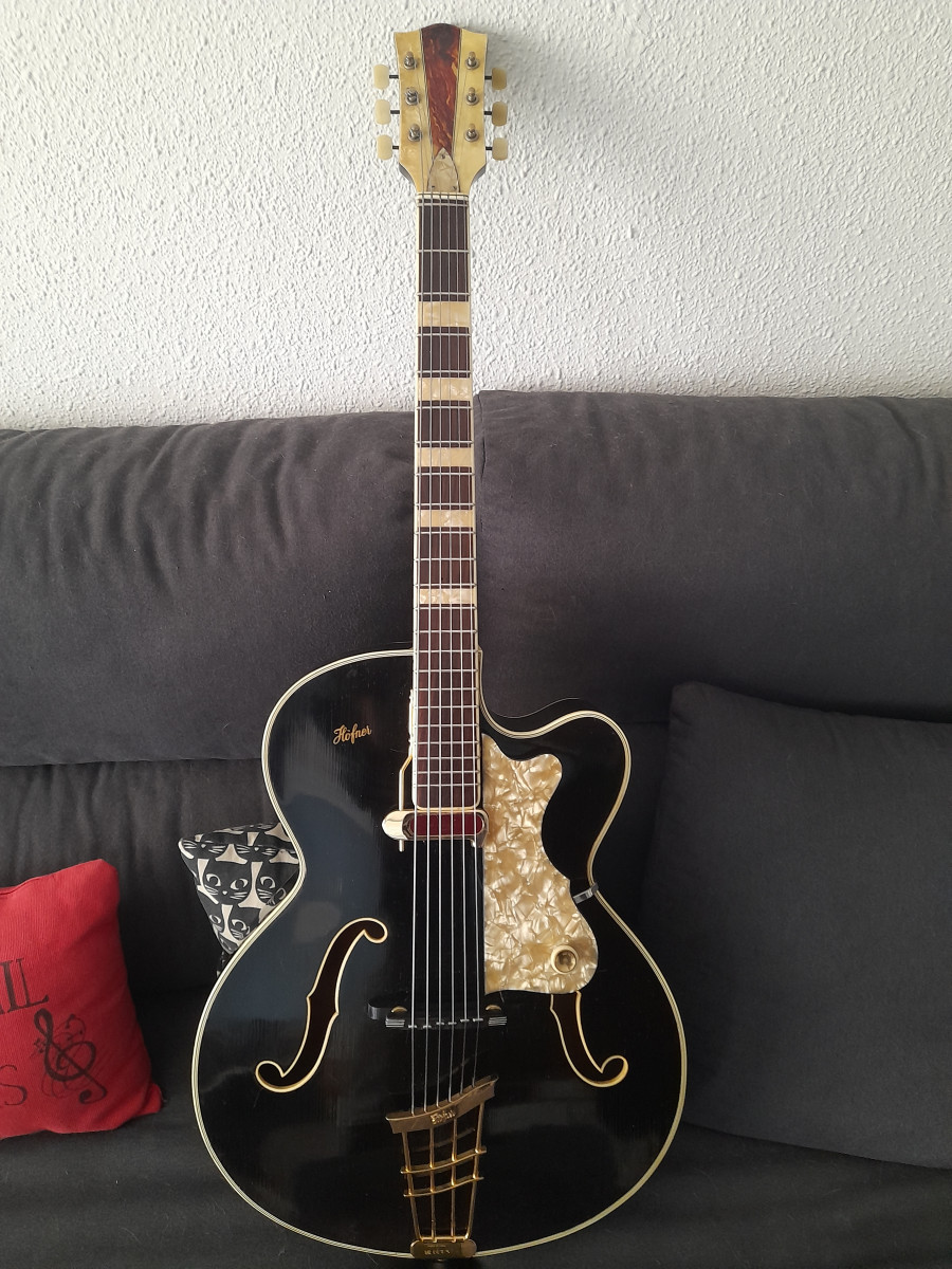Hofner 458 &quot;Black Beauty&quot; – German Vintage Archtop Jazz Guitar (1960)-4-jpg