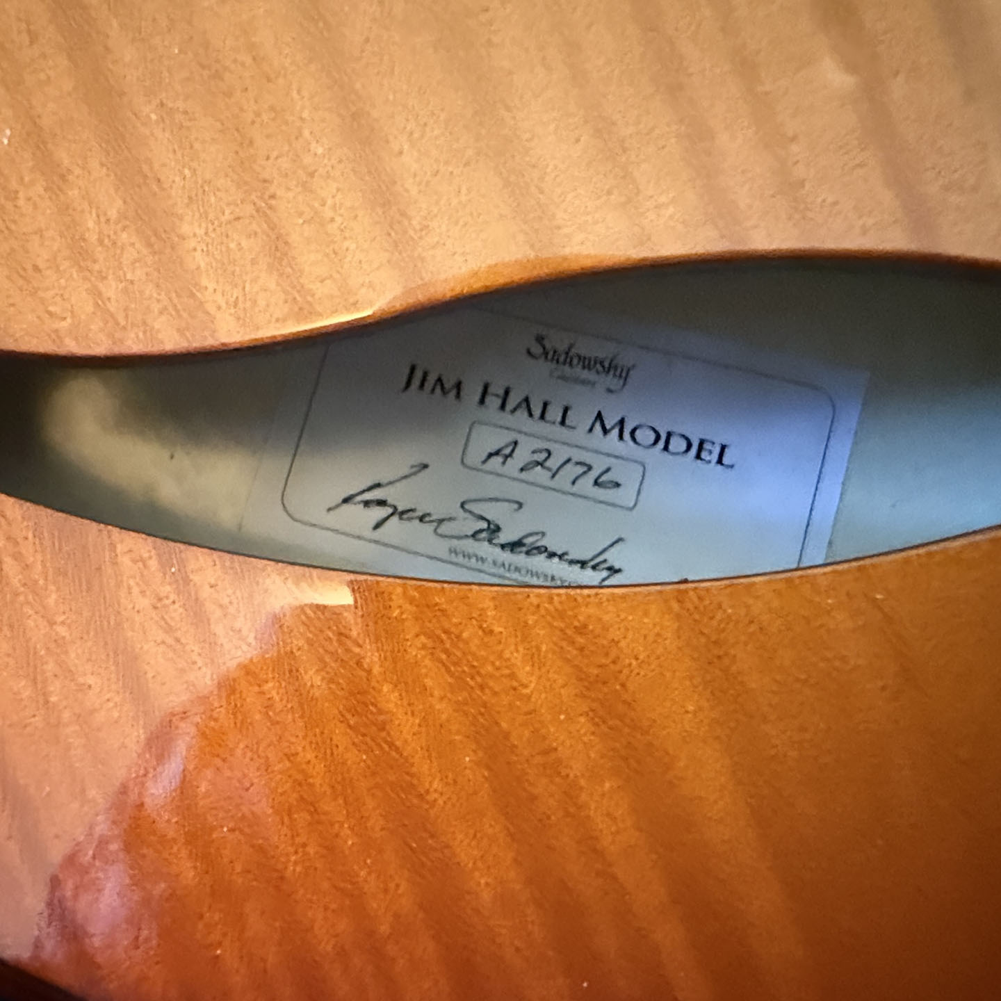 2023 Sadowsky Jim Hall - 95 OUT THE DOOR-sad-label-jpg
