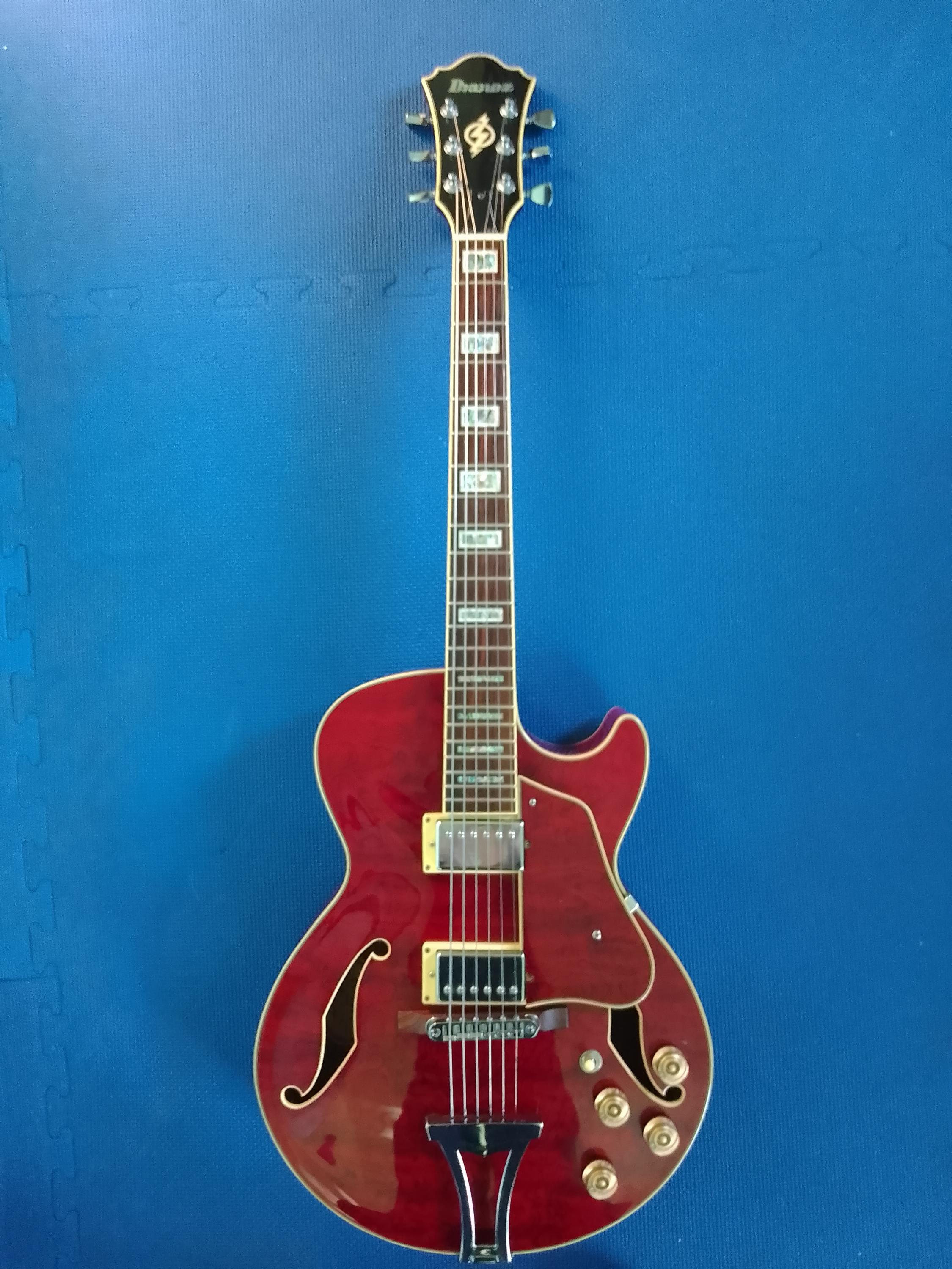 &pound;270 - Ibanez AG85 Deluxe Red Bubinga (2003) size 14.5inch width (UK)-01-ibanez-ag85-2004-front-1-jpg