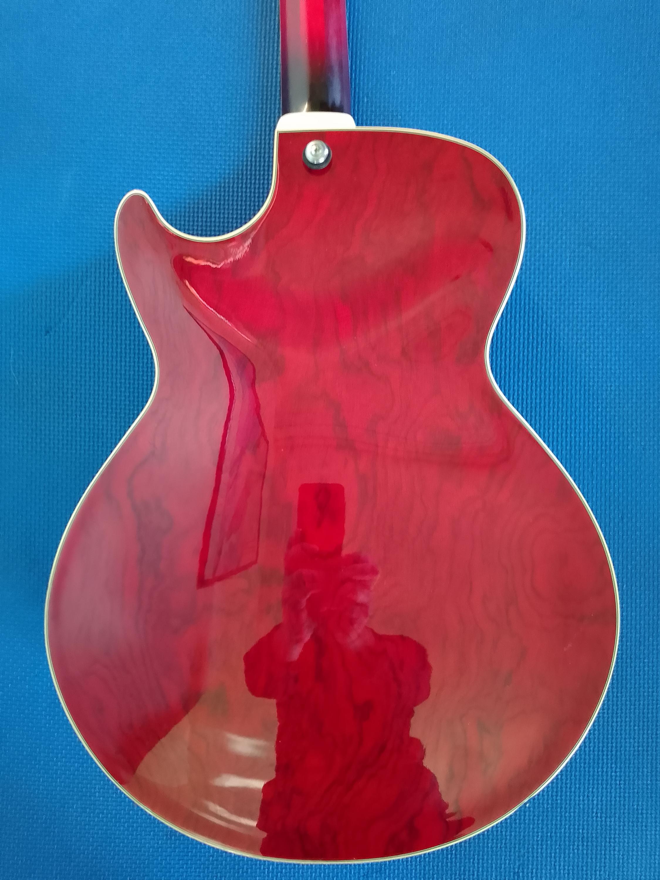 &pound;270 - Ibanez AG85 Deluxe Red Bubinga (2003) size 14.5inch width (UK)-04-ibanez-ag85-2004-body-back-4-jpg