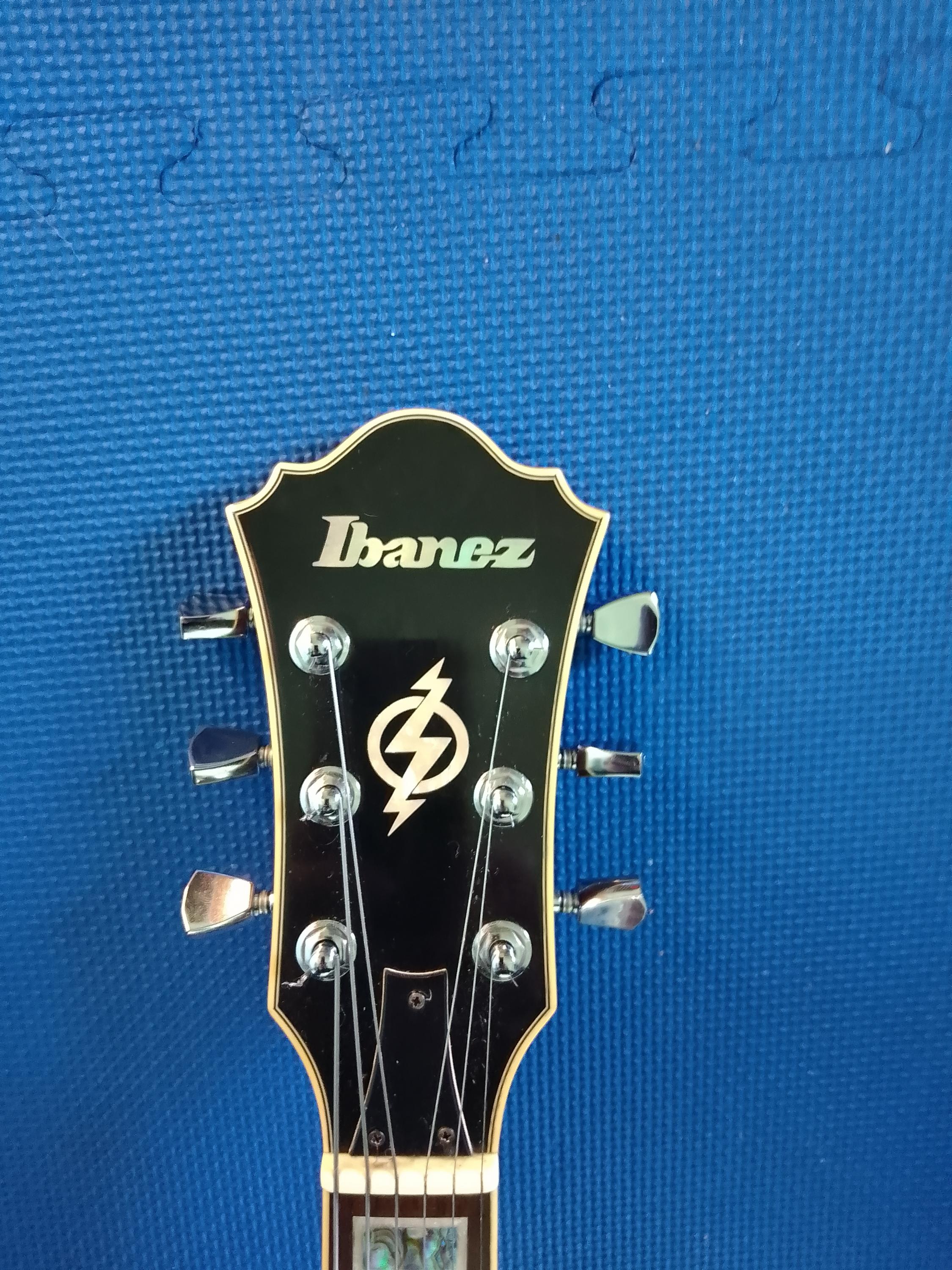 &pound;270 - Ibanez AG85 Deluxe Red Bubinga (2003) size 14.5inch width (UK)-06-ibanez-ag85-2003-head-front-6-jpg