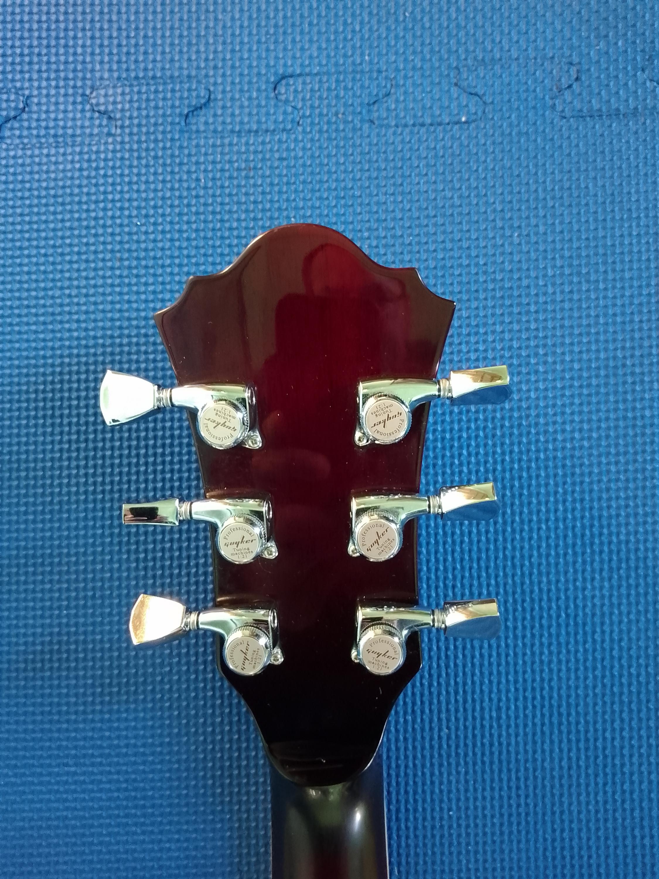 &pound;270 - Ibanez AG85 Deluxe Red Bubinga (2003) size 14.5inch width (UK)-05-ibanez-ag85-2003-head-back-5-jpg