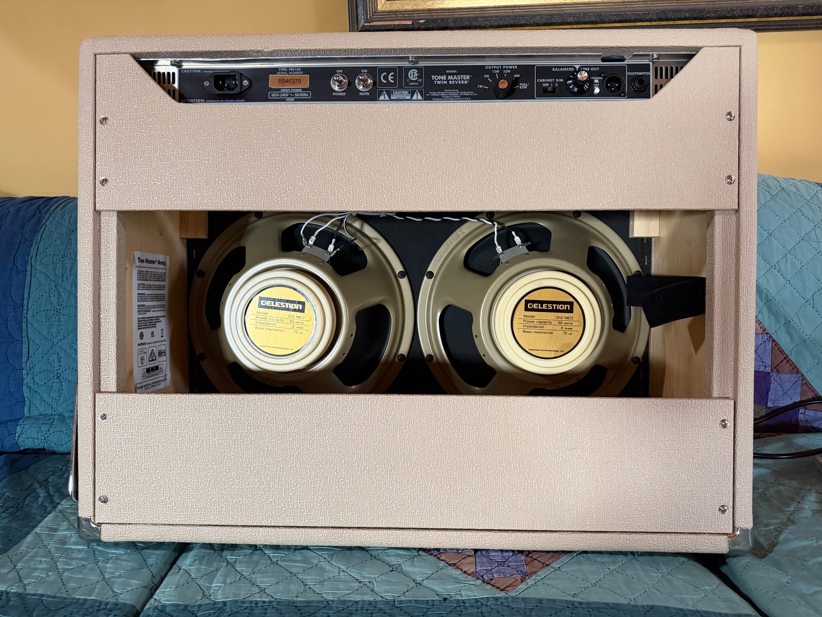 Fender Tone Master Twin Reverb 2x12-inch 200-watt Combo Amp - Blonde-twin-back-jpg