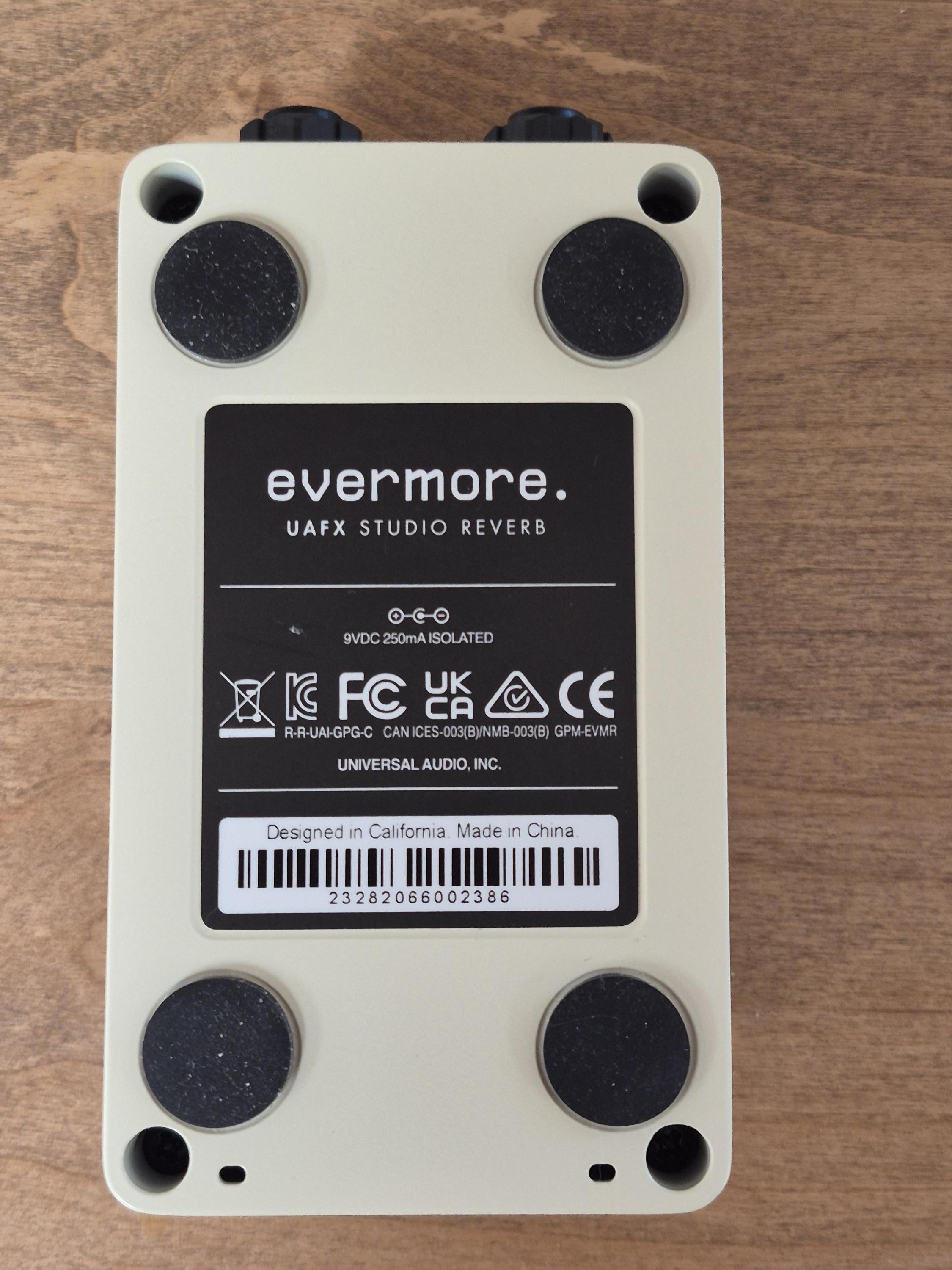 Universal Audio (UAFX) "Evermore" Studio Reverb pedal - pristine!-ever-back-jpg