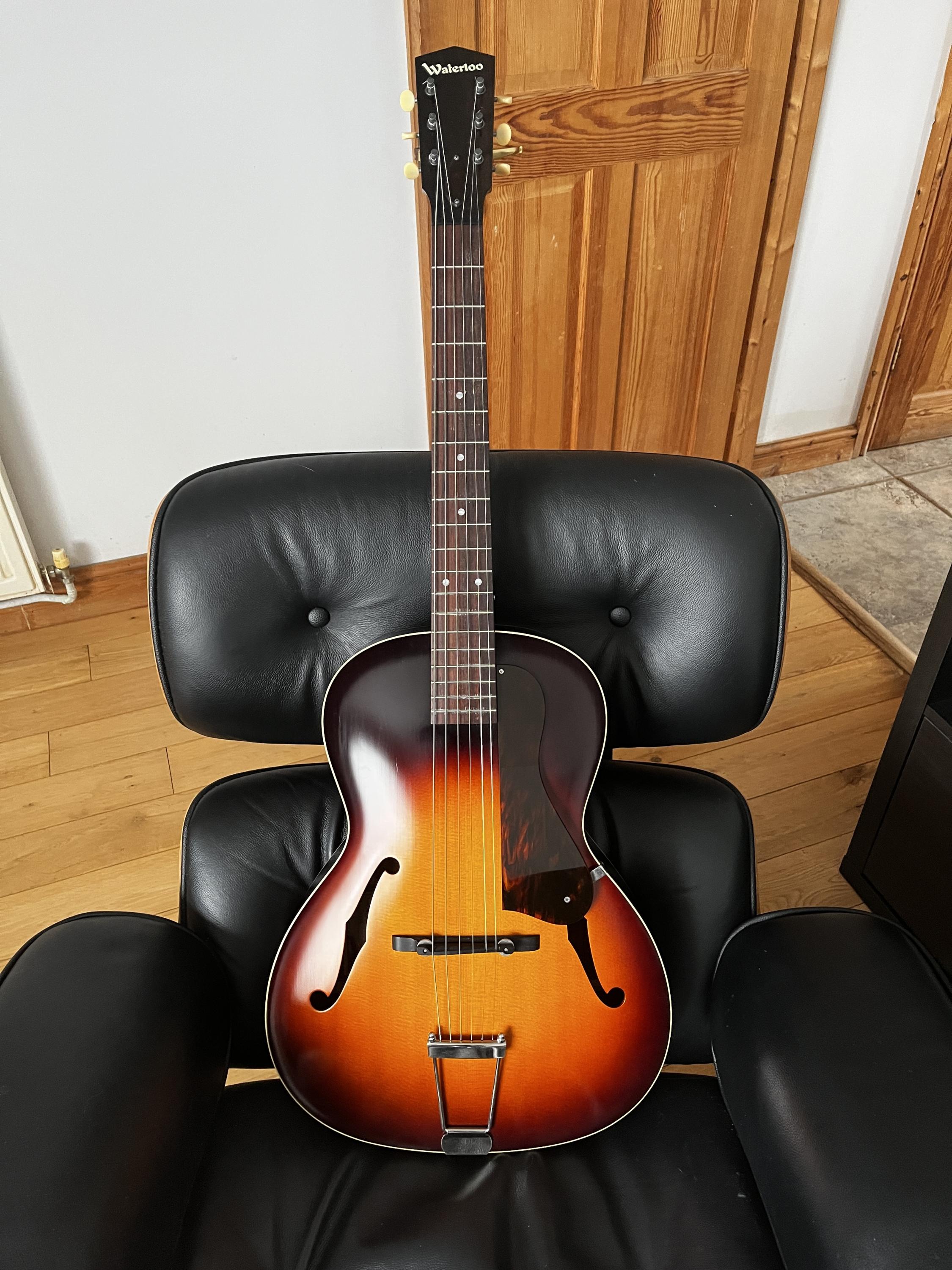 Waterloo WL-AT Archtop Guitar. UK    &pound;3200.00 and pedals!-img_4123-jpg
